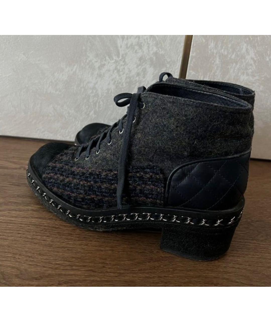 CHANEL Черные ботинки, фото 3