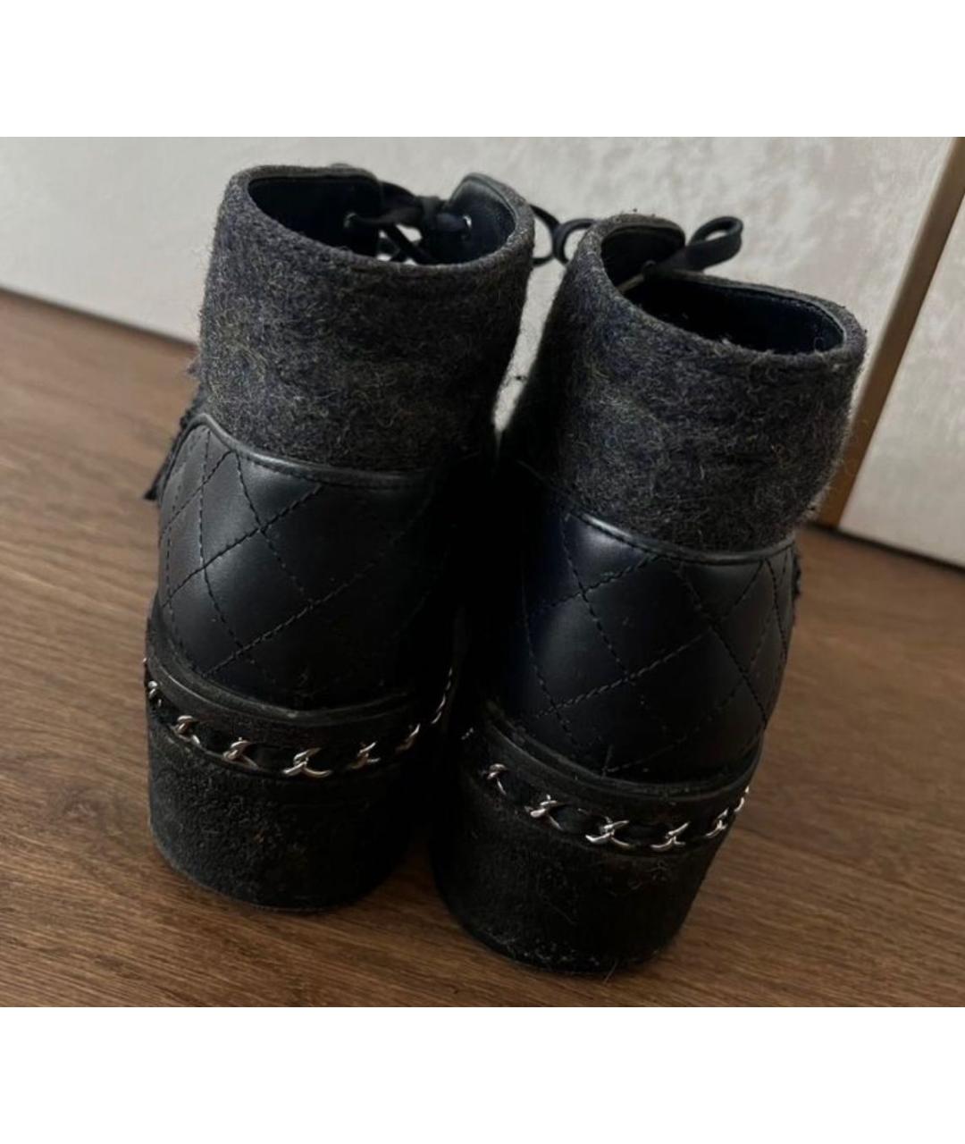 CHANEL Черные ботинки, фото 4
