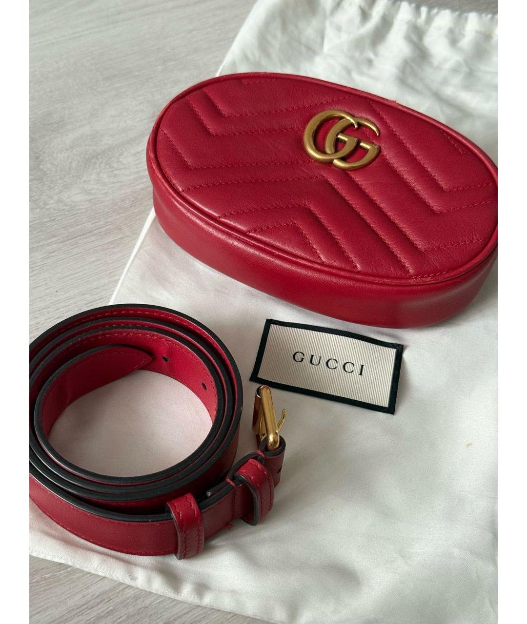 GUCCI Красная кожаная поясная сумка, фото 9
