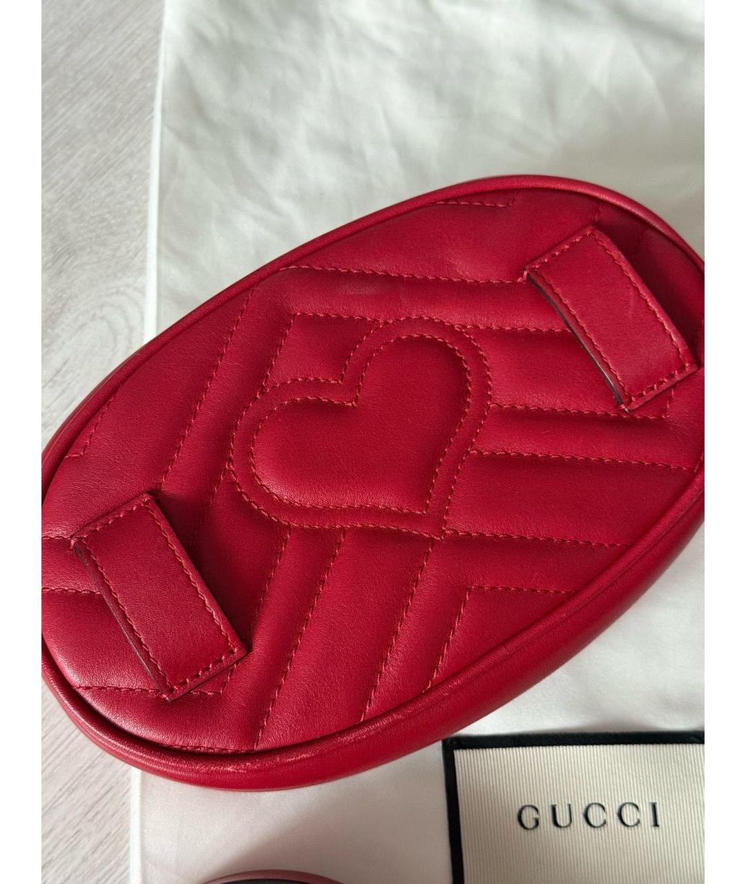 GUCCI Красная кожаная поясная сумка, фото 3