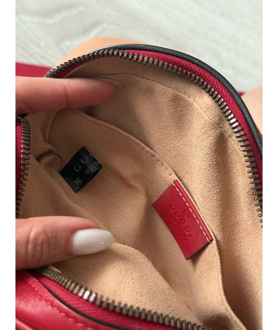 GUCCI Красная кожаная поясная сумка, фото 4
