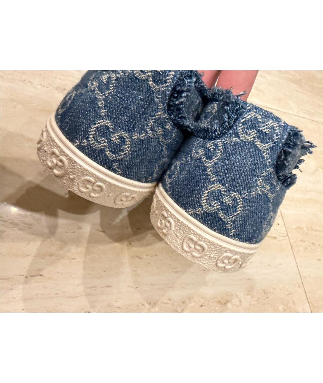GUCCI Синие текстильные кеды, фото 6