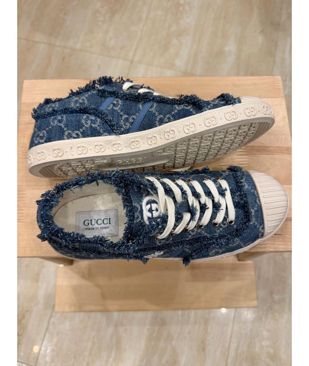 GUCCI Синие текстильные кеды, фото 2