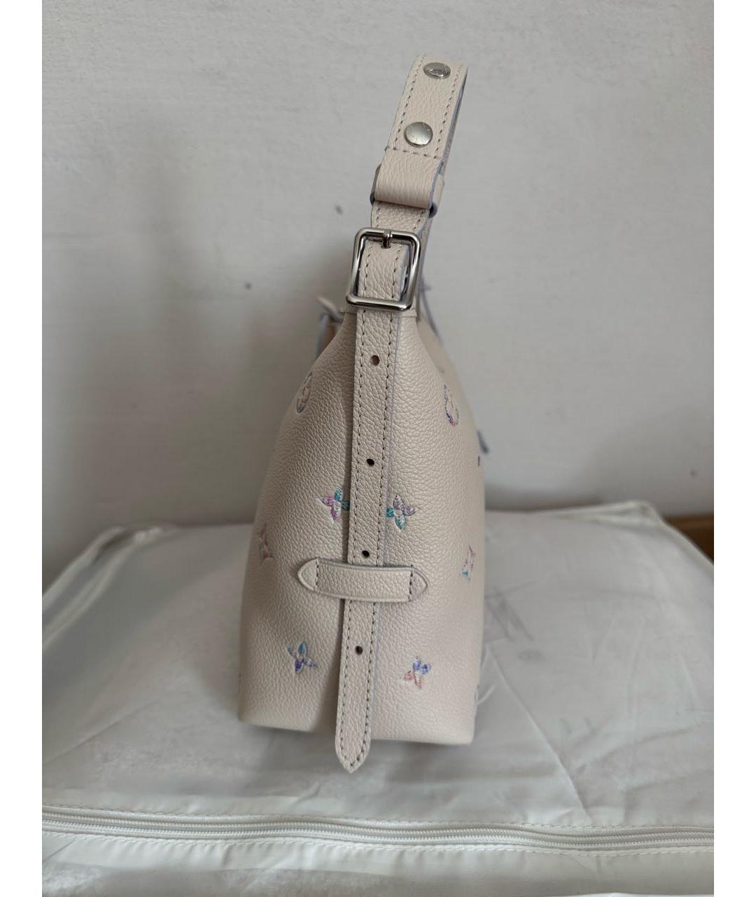LOUIS VUITTON Белая кожаная сумка с короткими ручками, фото 7