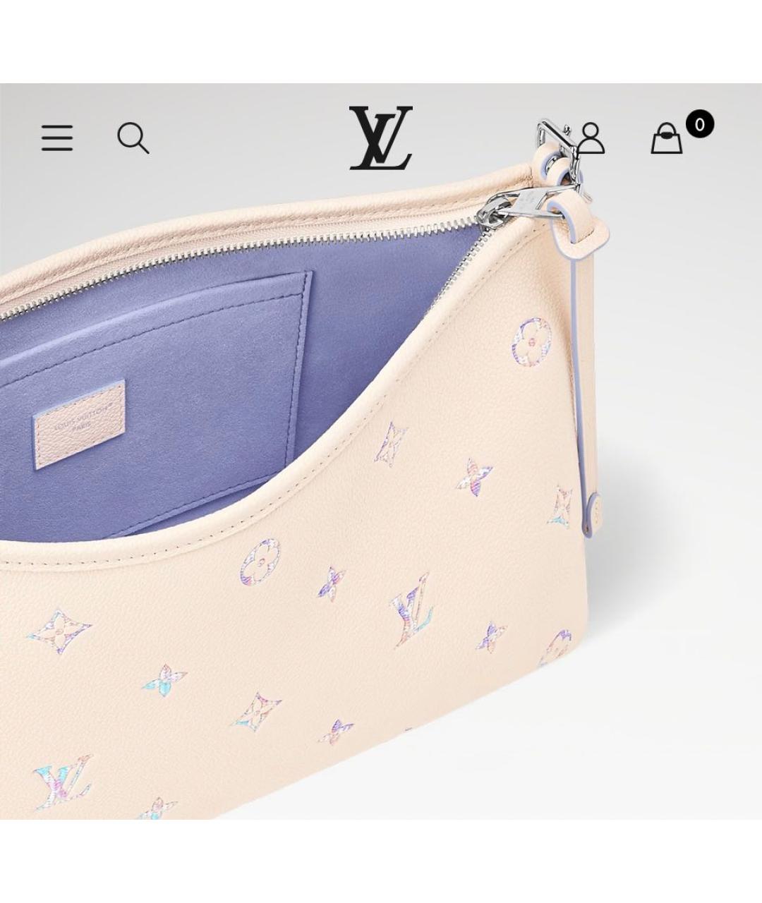 LOUIS VUITTON Белая кожаная сумка с короткими ручками, фото 3