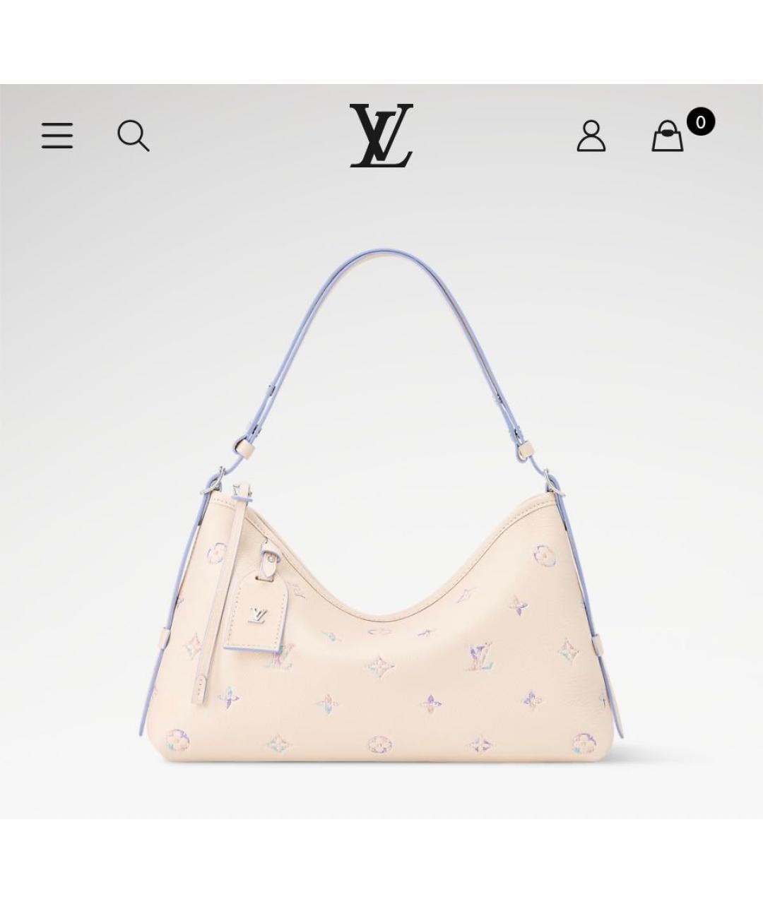 LOUIS VUITTON Белая кожаная сумка с короткими ручками, фото 5