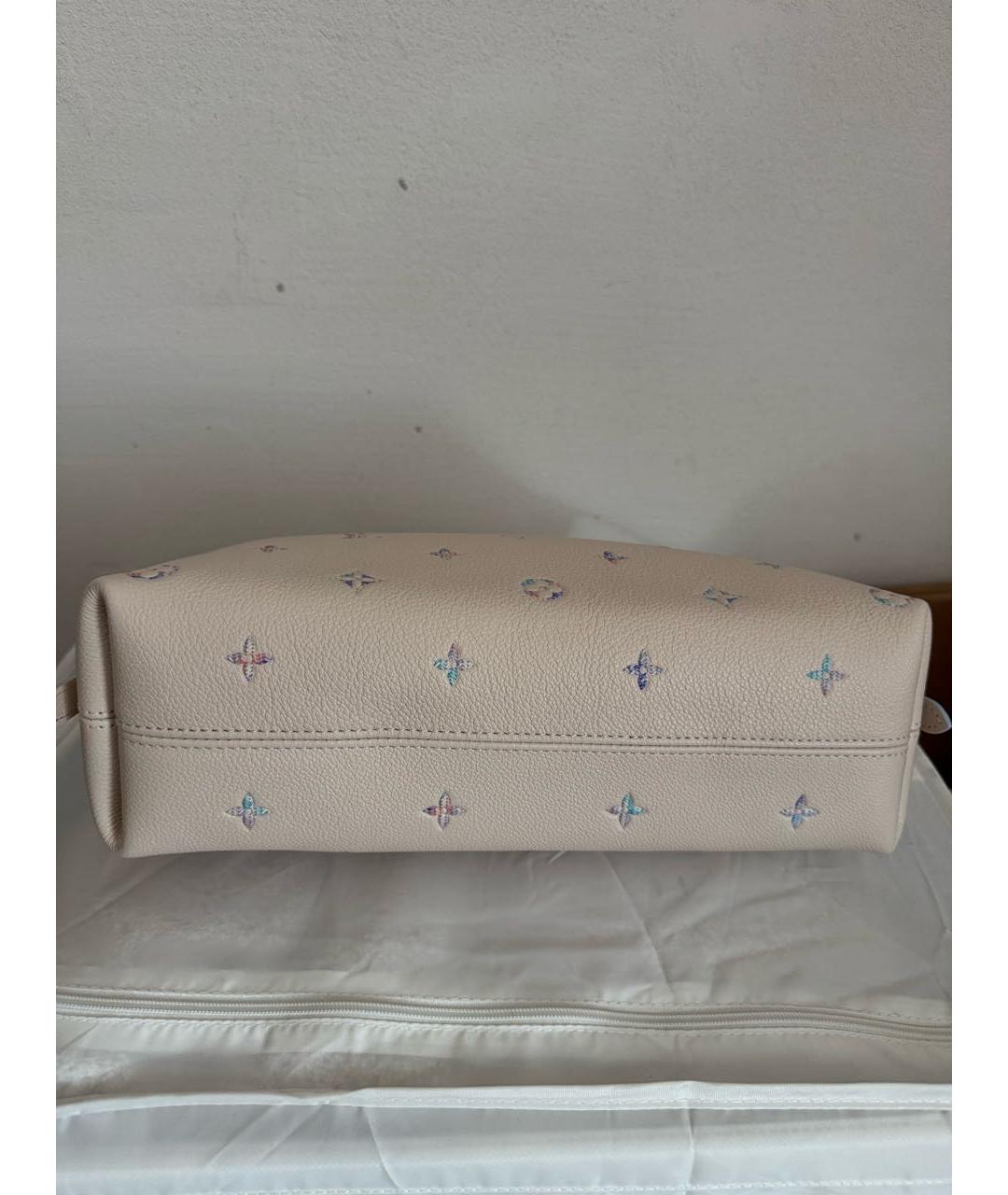 LOUIS VUITTON Белая кожаная сумка с короткими ручками, фото 4