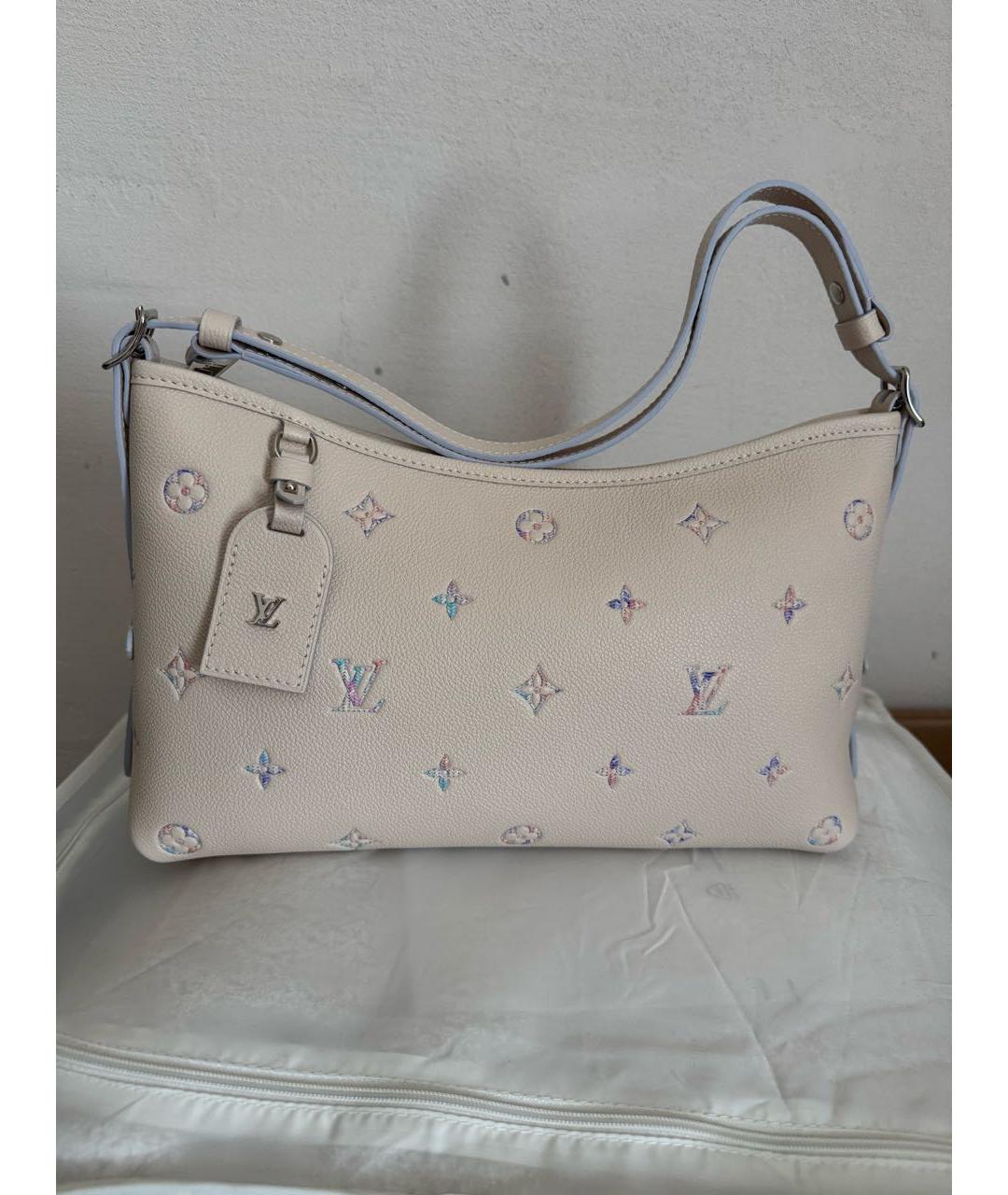 LOUIS VUITTON Белая кожаная сумка с короткими ручками, фото 8