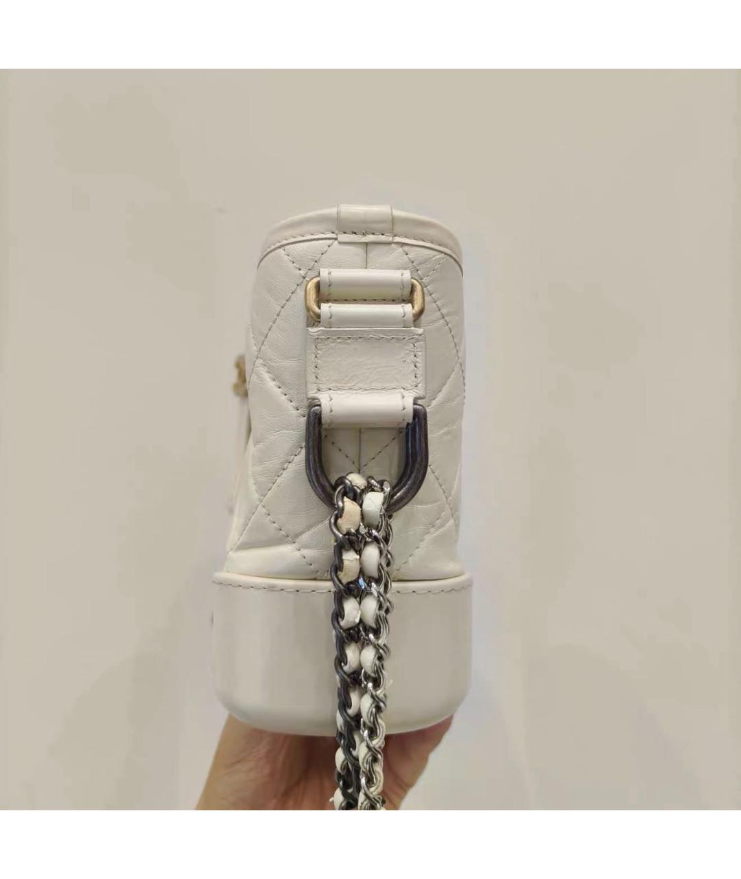 CHANEL Белая кожаная сумка через плечо, фото 4