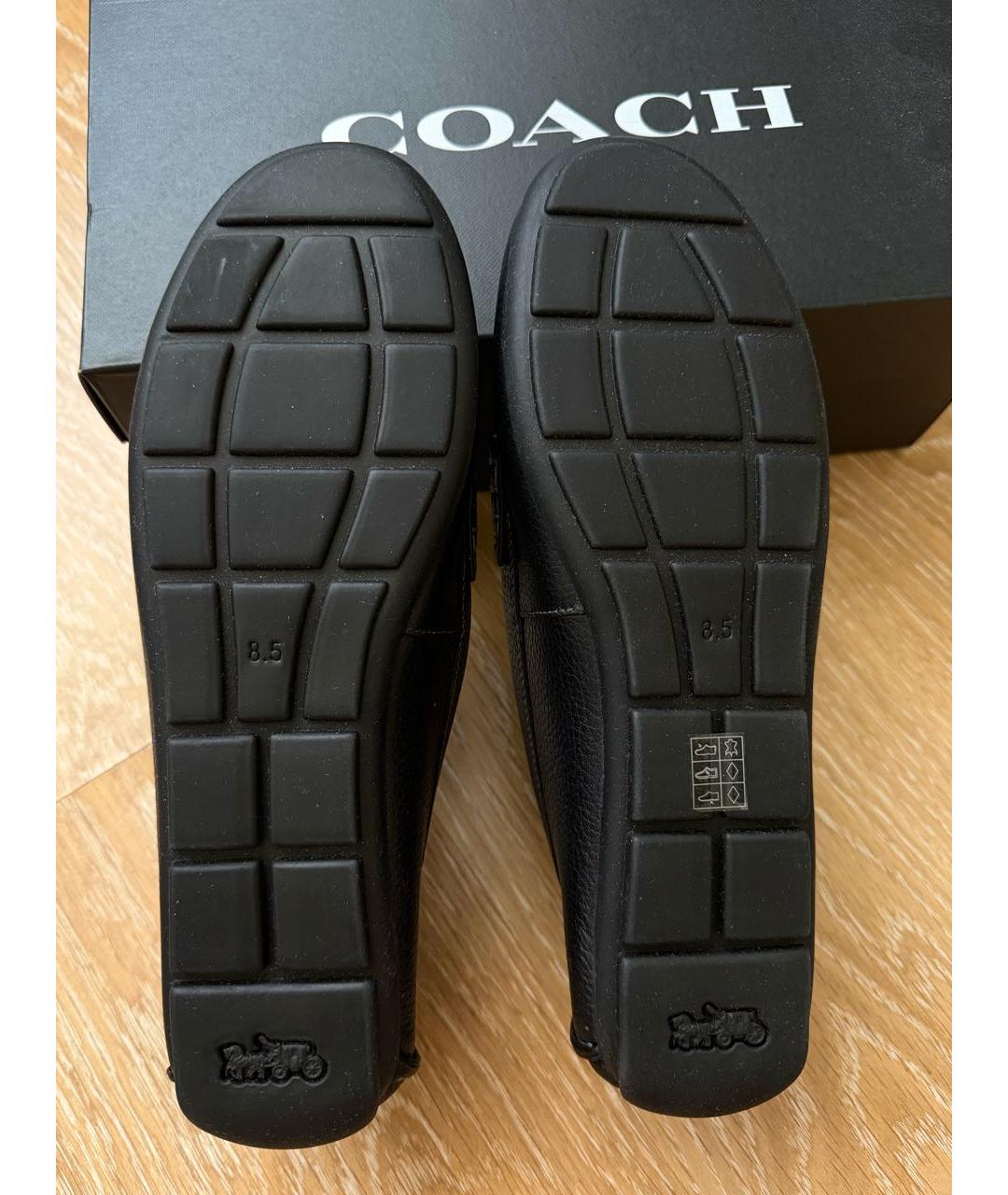 COACH Черные кожаные мокасины, фото 5