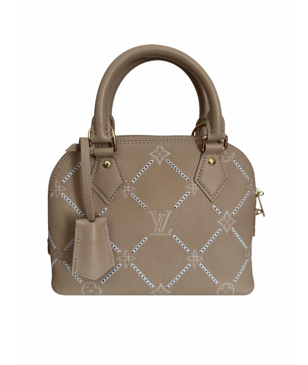 LOUIS VUITTON Бежевая кожаная сумка с короткими ручками, фото 1