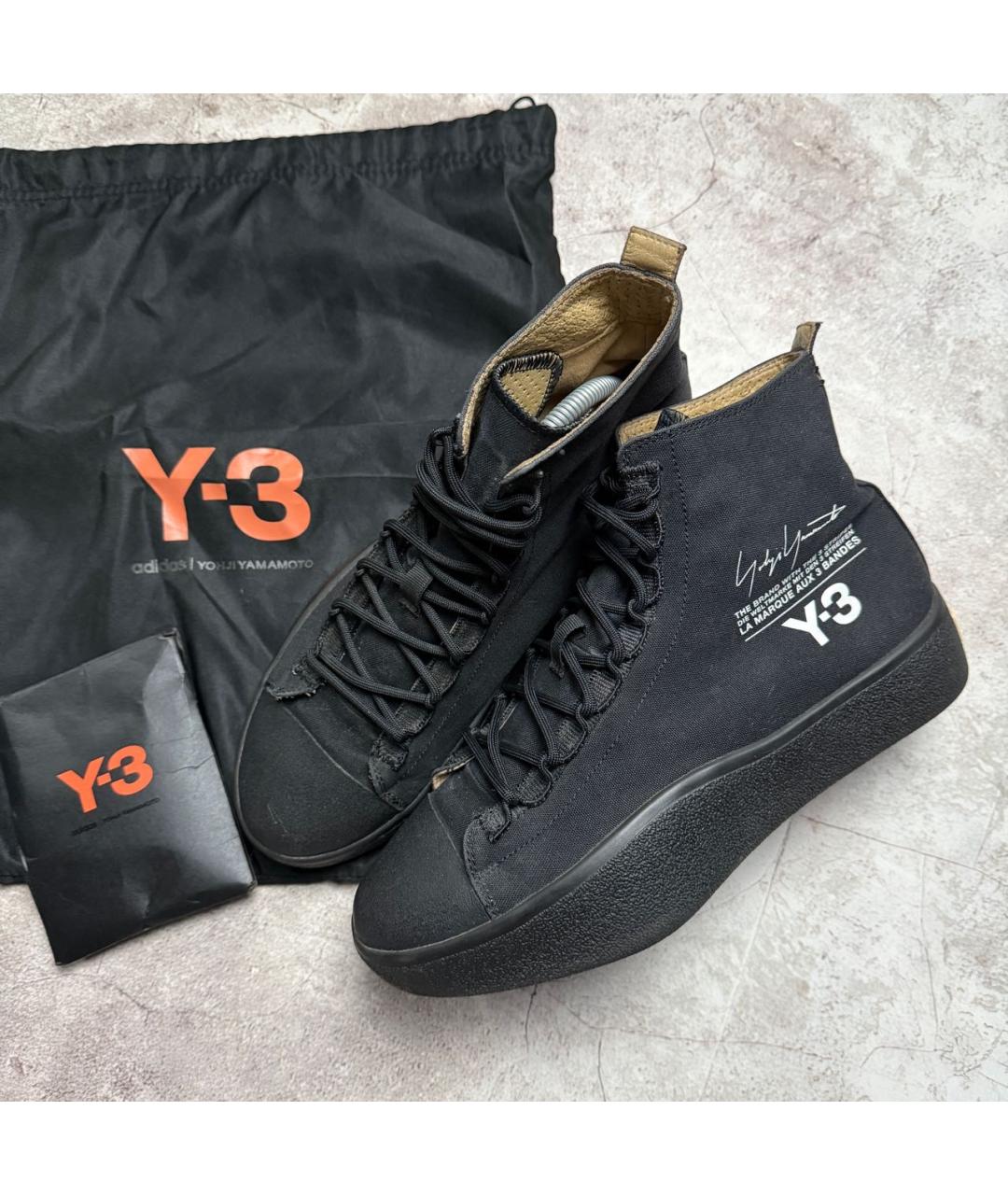 Y-3 Черные высокие кроссовки / кеды, фото 2