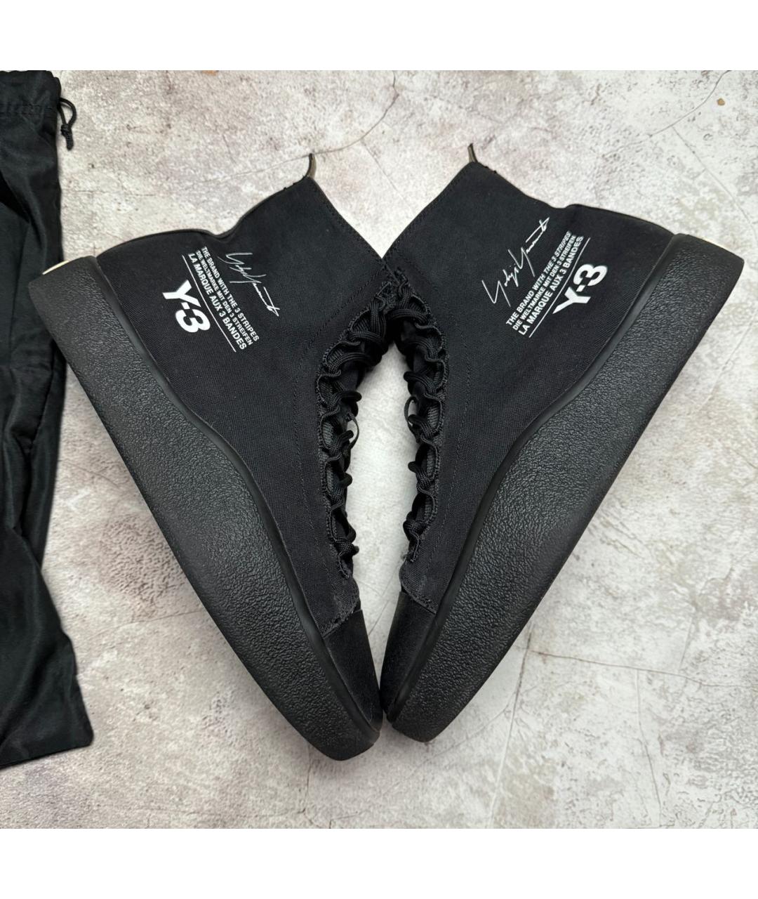 Y-3 Черные высокие кроссовки / кеды, фото 4