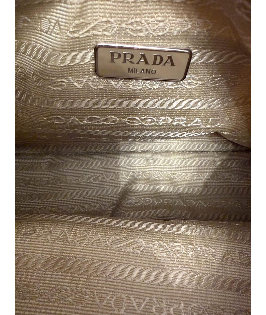 PRADA Бежевая нейлоновая сумка через плечо, фото 7