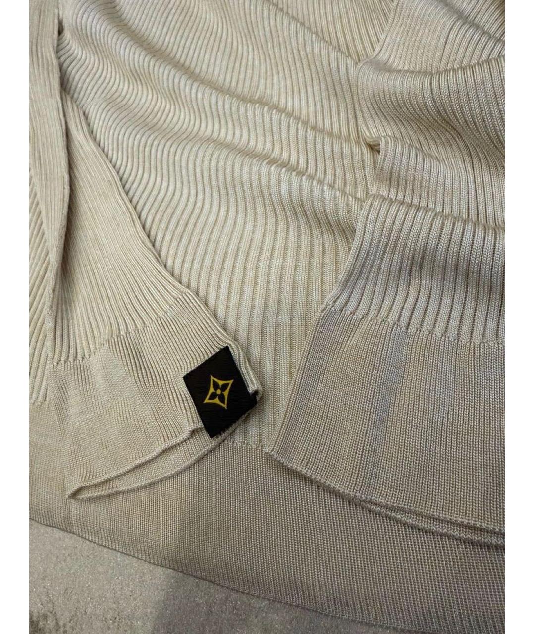 LOUIS VUITTON Бежевая вискозная водолазка, фото 4