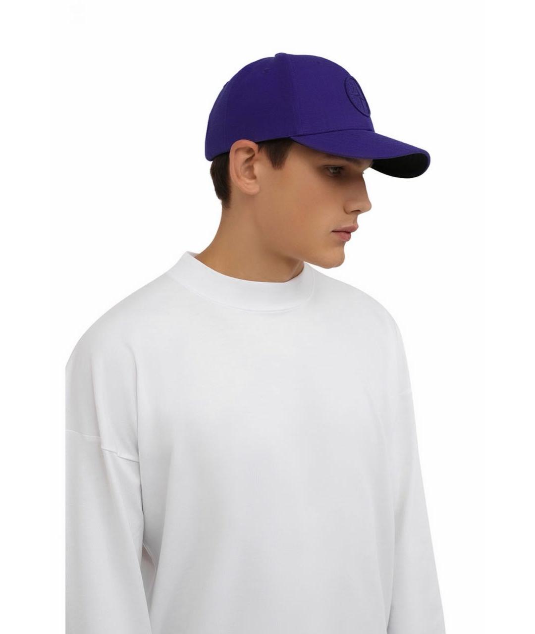 STONE ISLAND Фиолетовая хлопковая кепка/бейсболка, фото 3