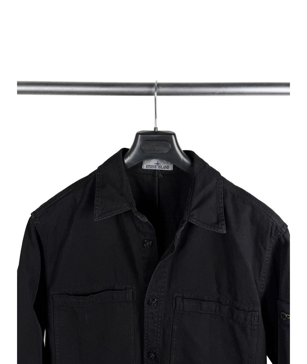 STONE ISLAND Черная хлопковая кэжуал рубашка, фото 4