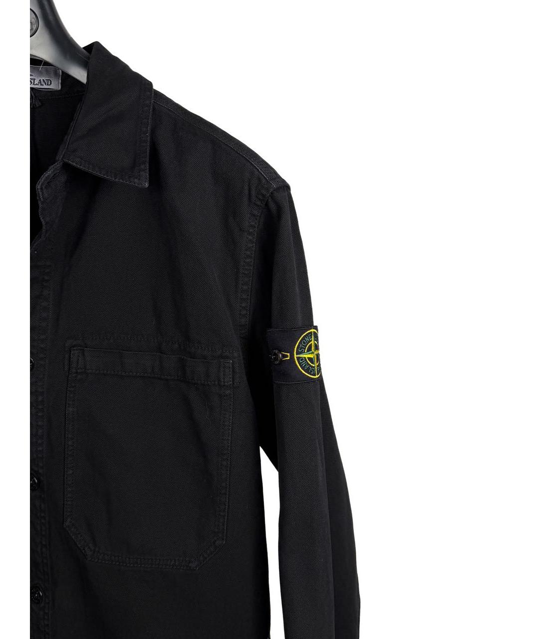 STONE ISLAND Черная хлопковая кэжуал рубашка, фото 5