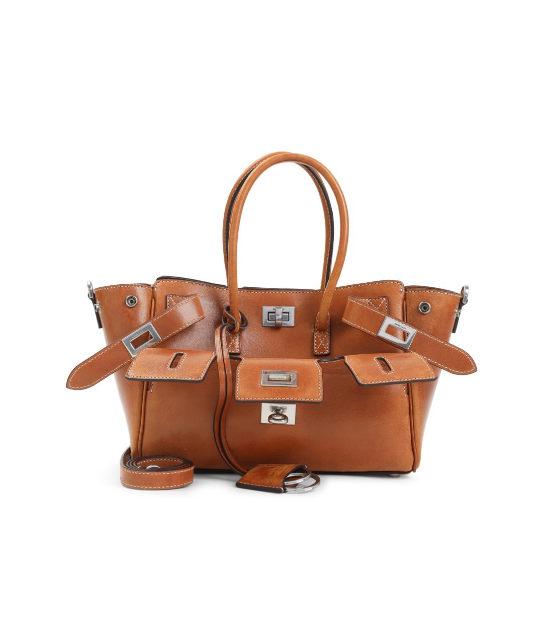 BALENCIAGA Коричневая кожаная сумка тоут, фото 1