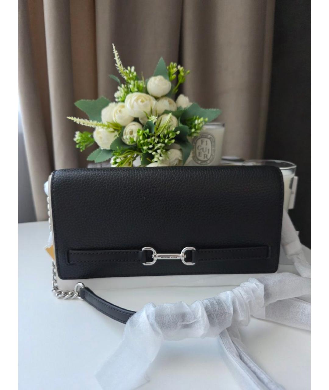 MICHAEL KORS Черная кожаная сумка через плечо, фото 5