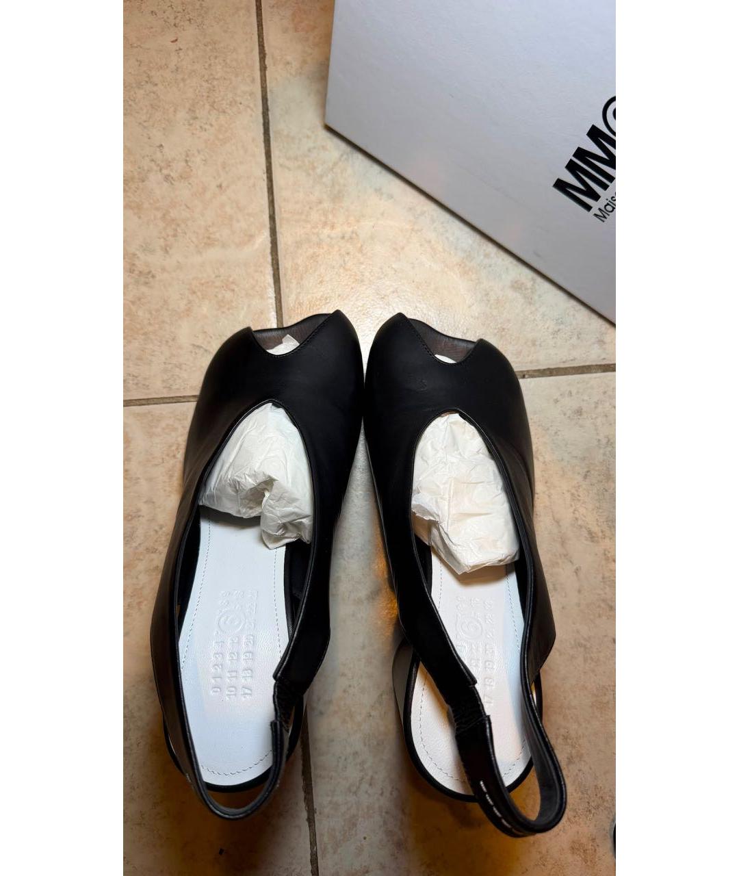 MM6 MAISON MARGIELA Черные кожаные туфли, фото 3