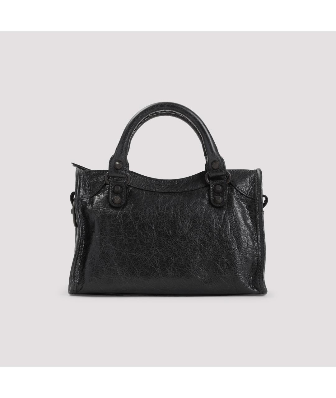 BALENCIAGA Черная кожаная сумка тоут, фото 3