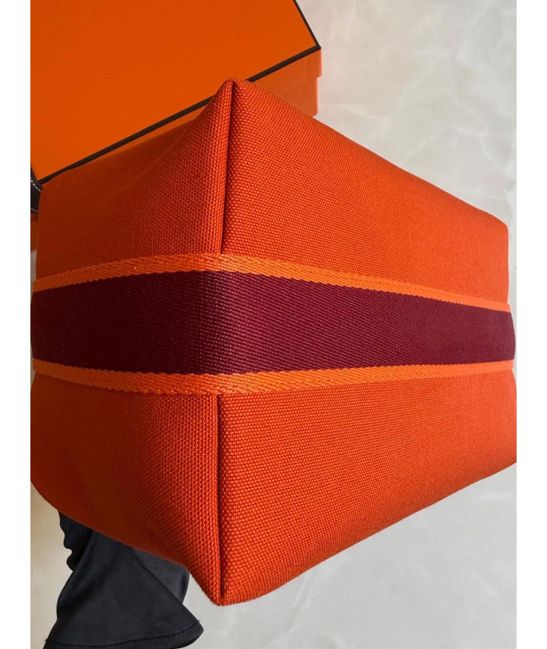 HERMES Оранжевая хлопковая косметичка, фото 5