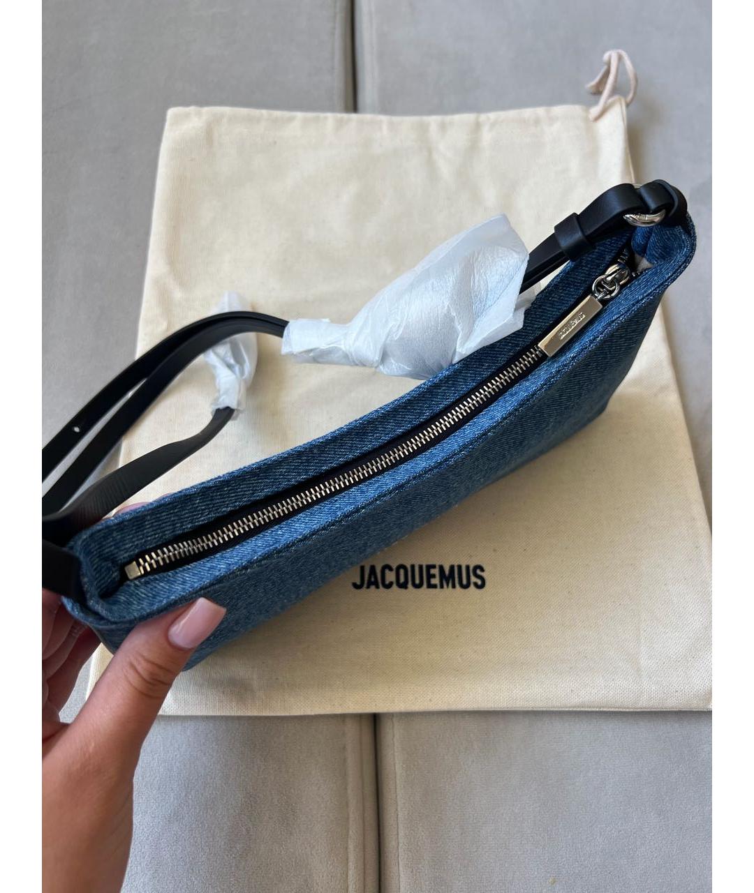 JACQUEMUS Деним сумка с короткими ручками, фото 5