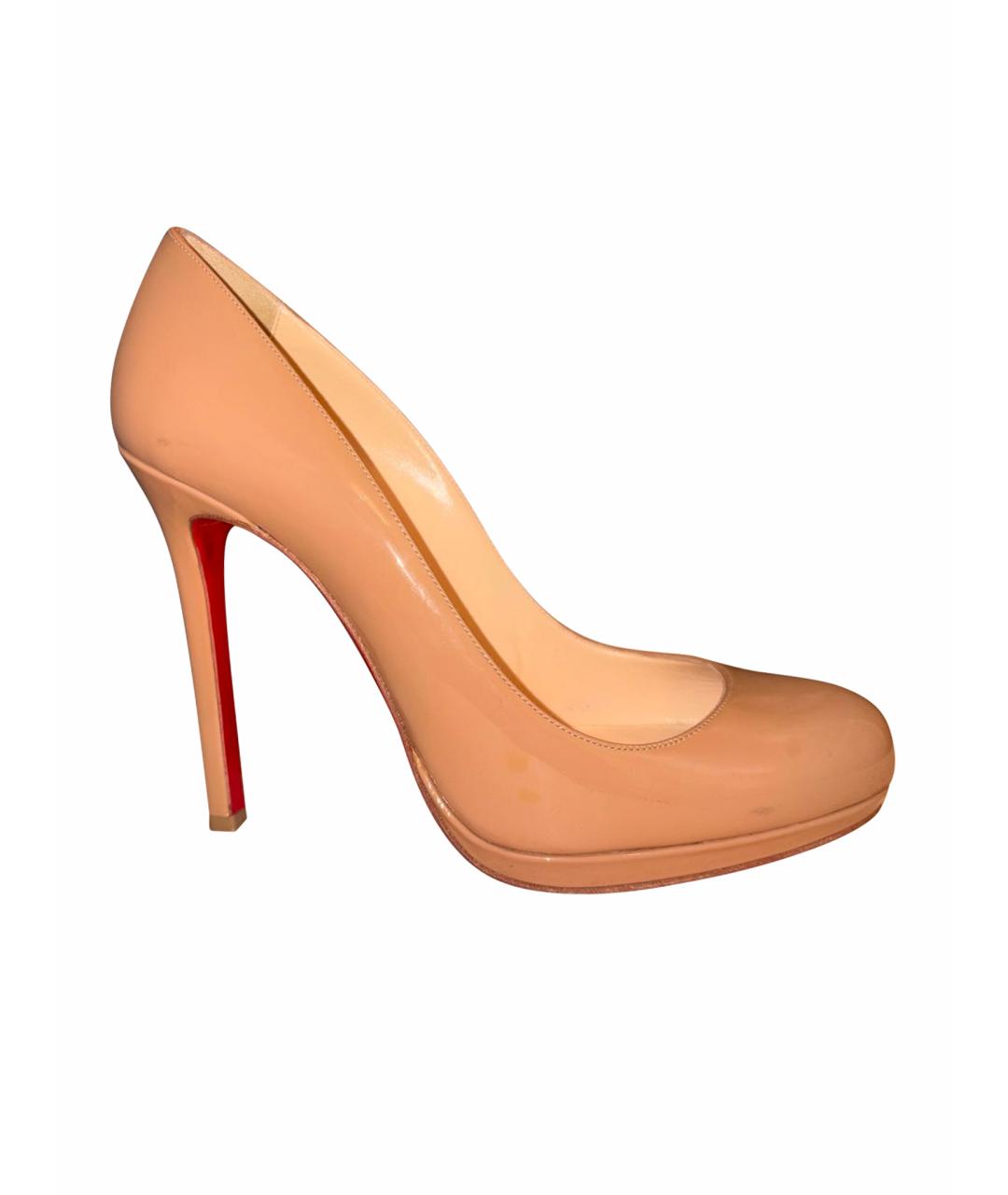 CHRISTIAN LOUBOUTIN Бежевые туфли из лакированной кожи, фото 1
