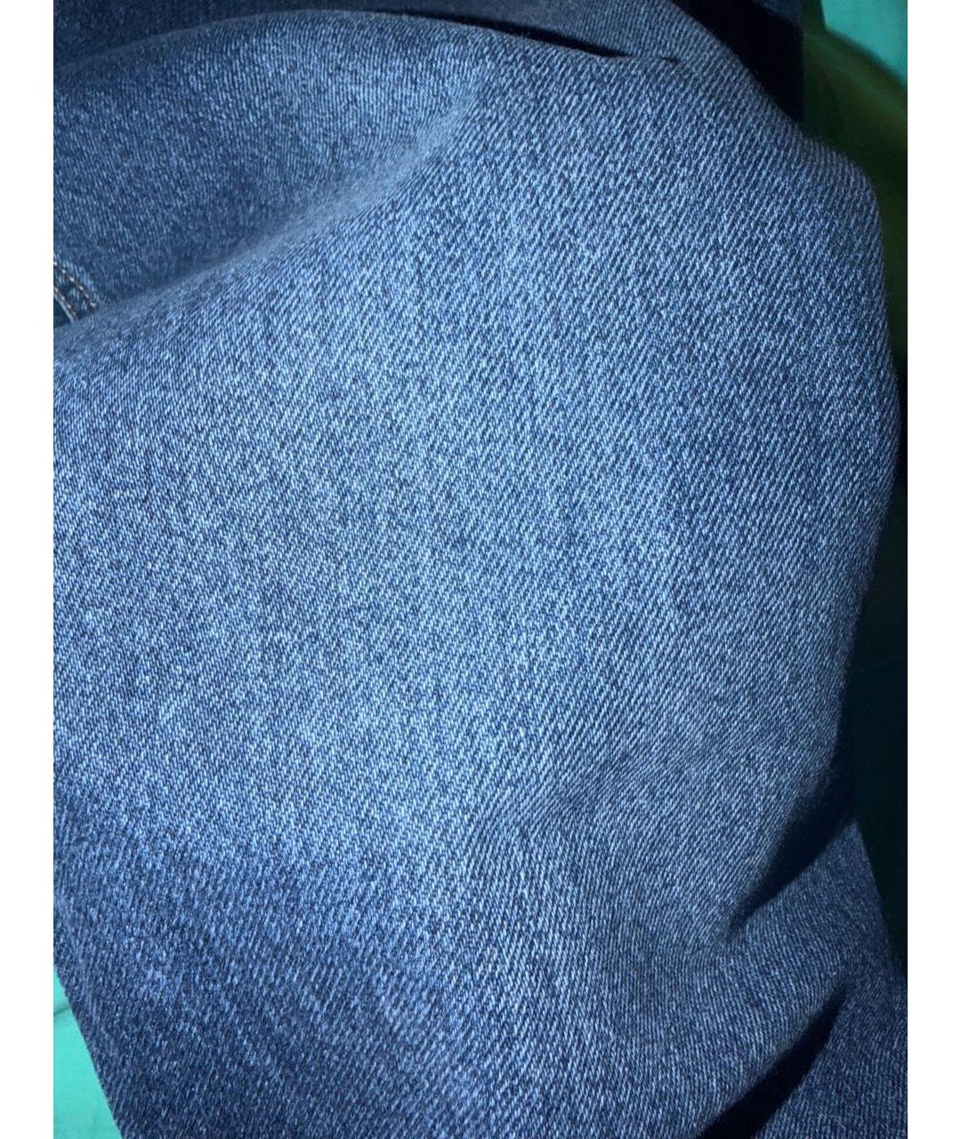 BRUNELLO CUCINELLI Темно-синие хлопковые прямые джинсы, фото 4