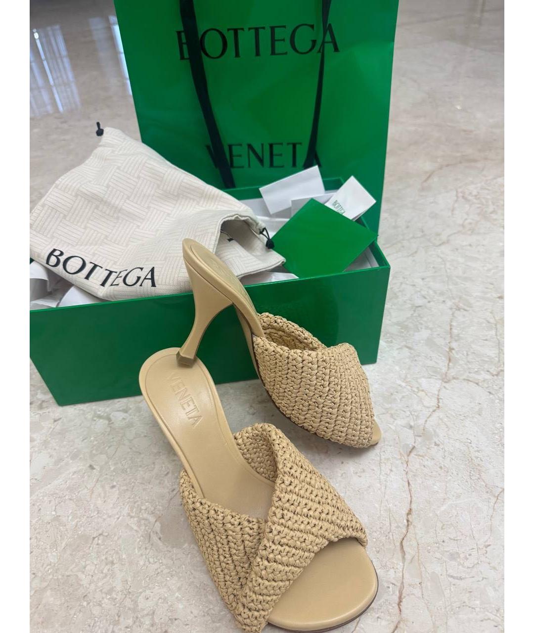 BOTTEGA VENETA Бежевые мюли, фото 5