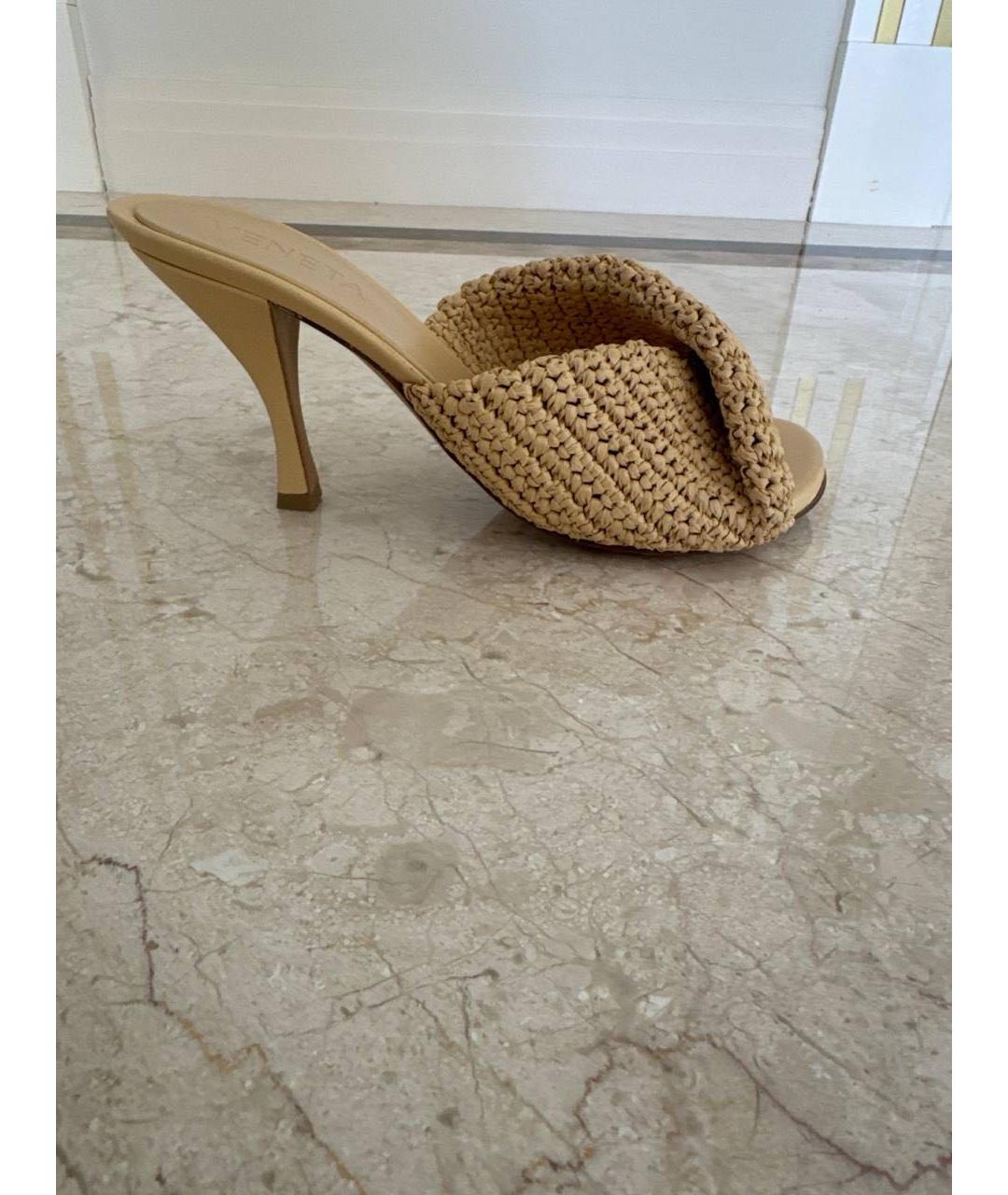 BOTTEGA VENETA Бежевые мюли, фото 7