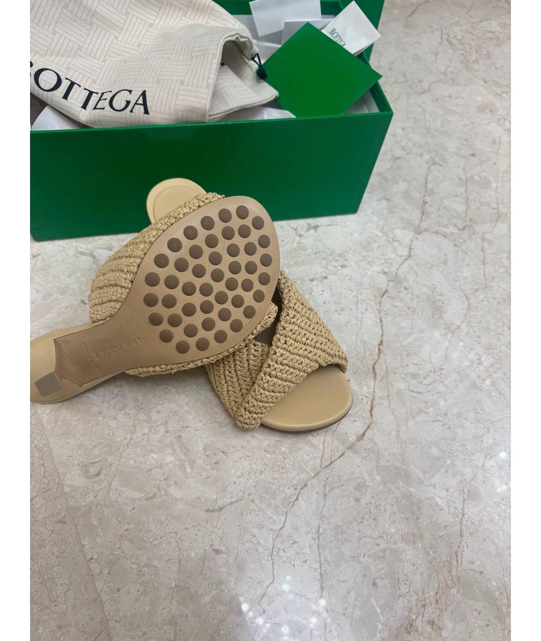 BOTTEGA VENETA Бежевые мюли, фото 6