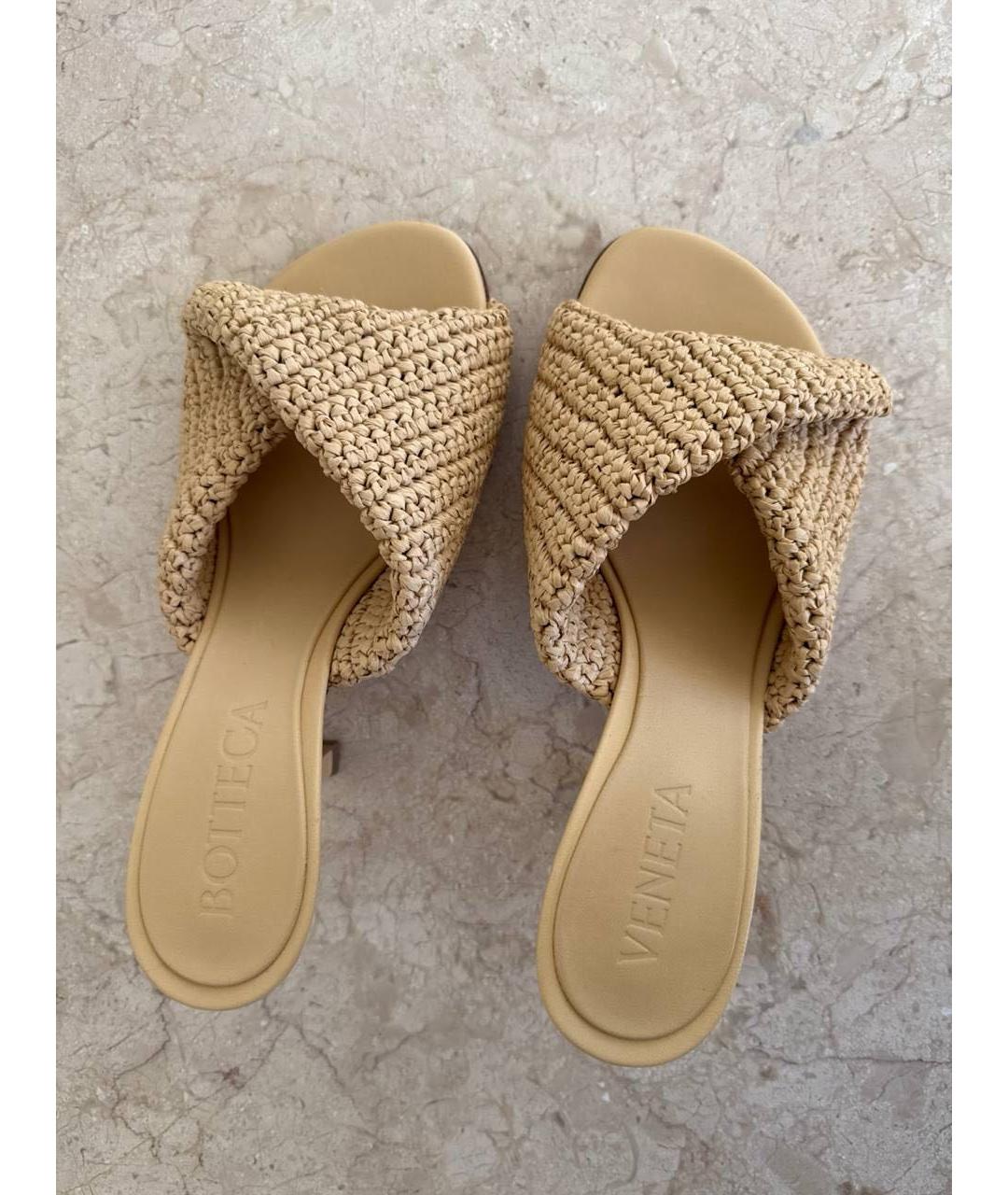 BOTTEGA VENETA Бежевые мюли, фото 3