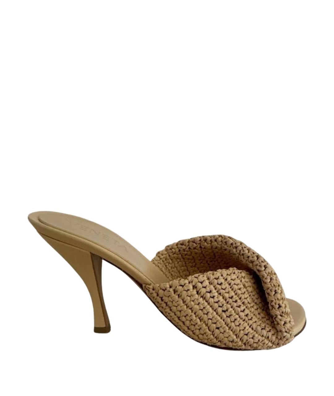 BOTTEGA VENETA Бежевые мюли, фото 1