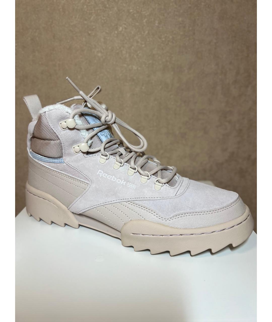 REEBOK Бежевые нубуковые высокие кроссовки / кеды, фото 6