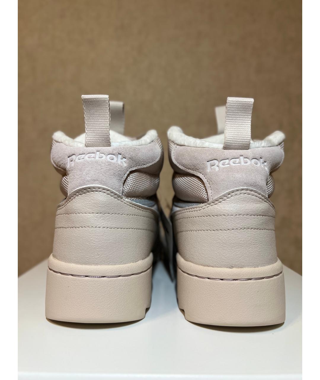 REEBOK Бежевые нубуковые высокие кроссовки / кеды, фото 4