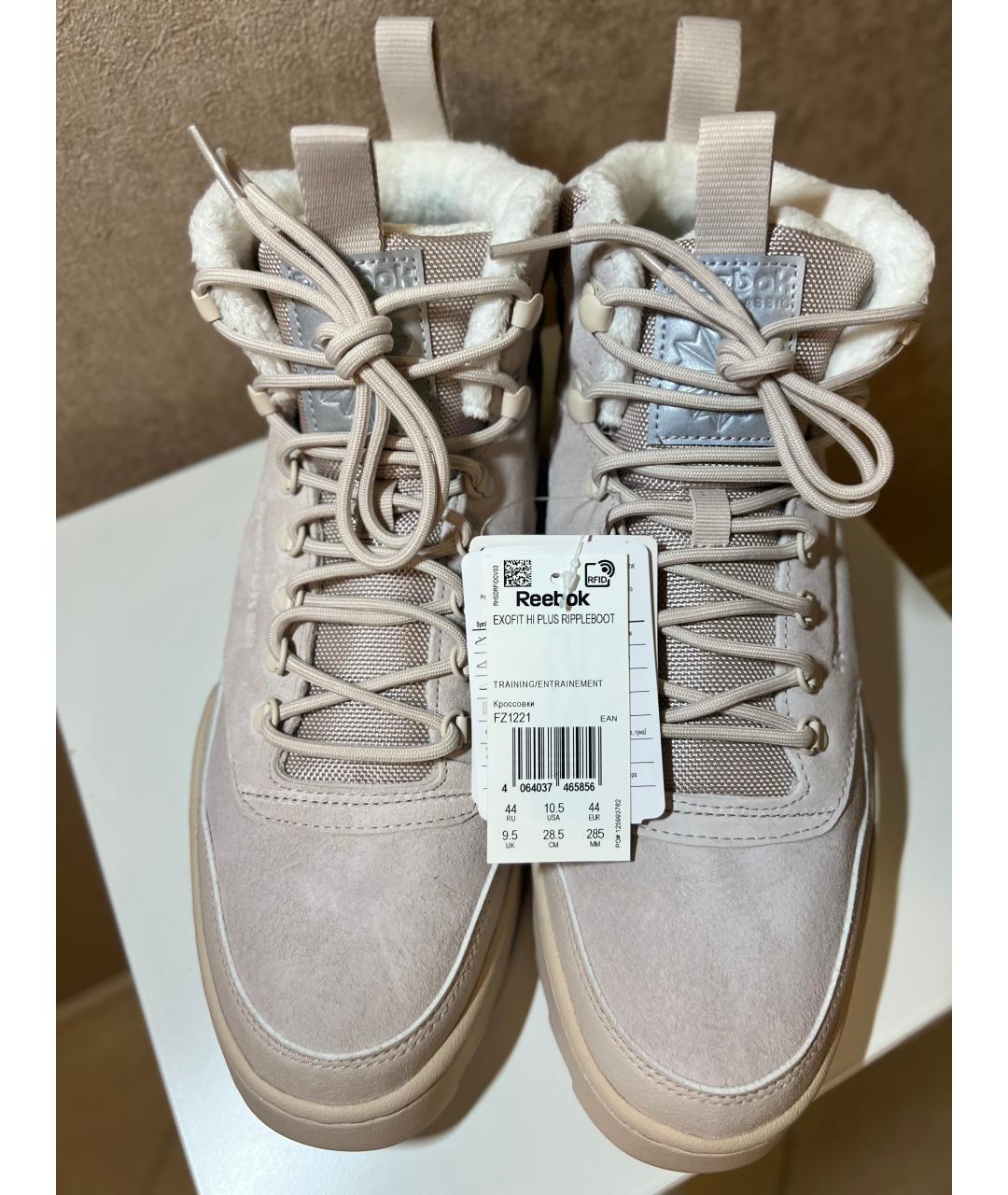 REEBOK Бежевые нубуковые высокие кроссовки / кеды, фото 2