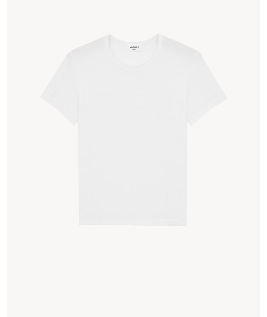 SAINT LAURENT Белая хлопковая футболка, фото 3