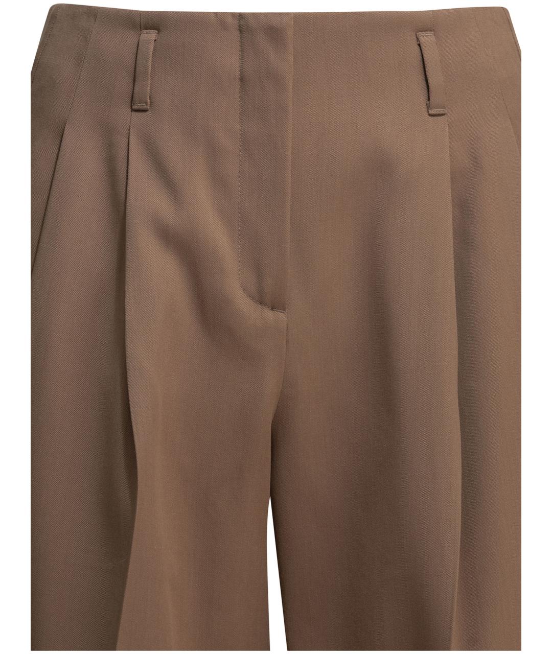GOLDEN GOOSE Розовые шерстяные прямые брюки, фото 3