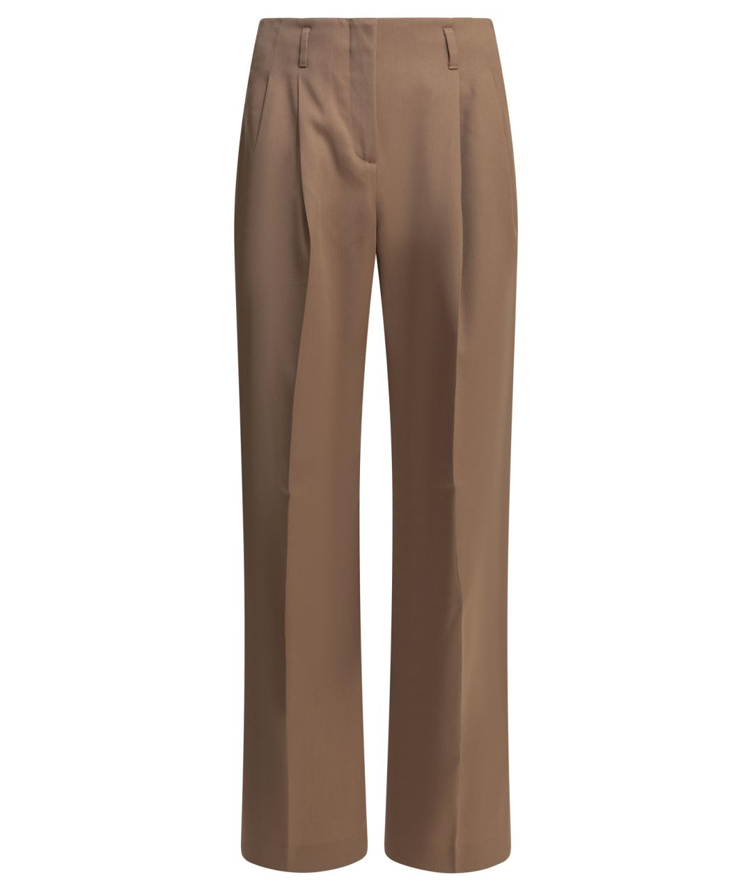 GOLDEN GOOSE Розовые шерстяные прямые брюки, фото 1