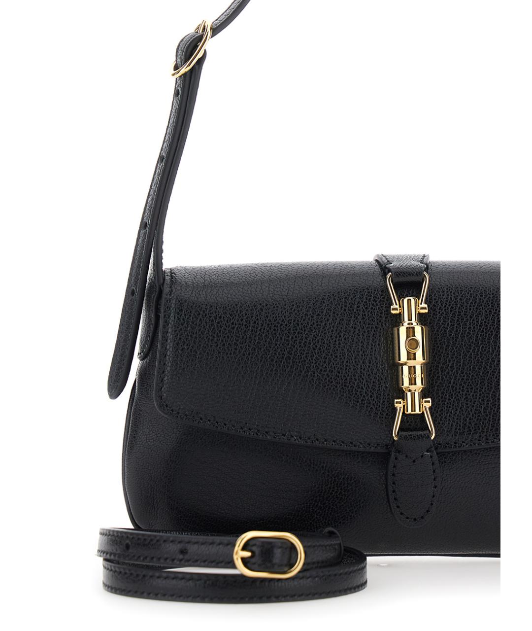 GUCCI Черная кожаная сумка через плечо, фото 3