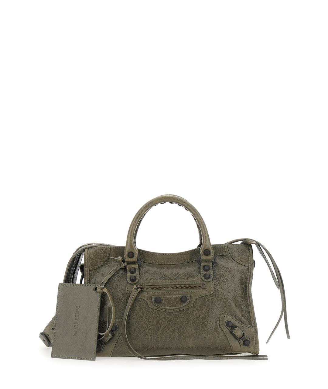 BALENCIAGA Зеленая кожаная сумка тоут, фото 1