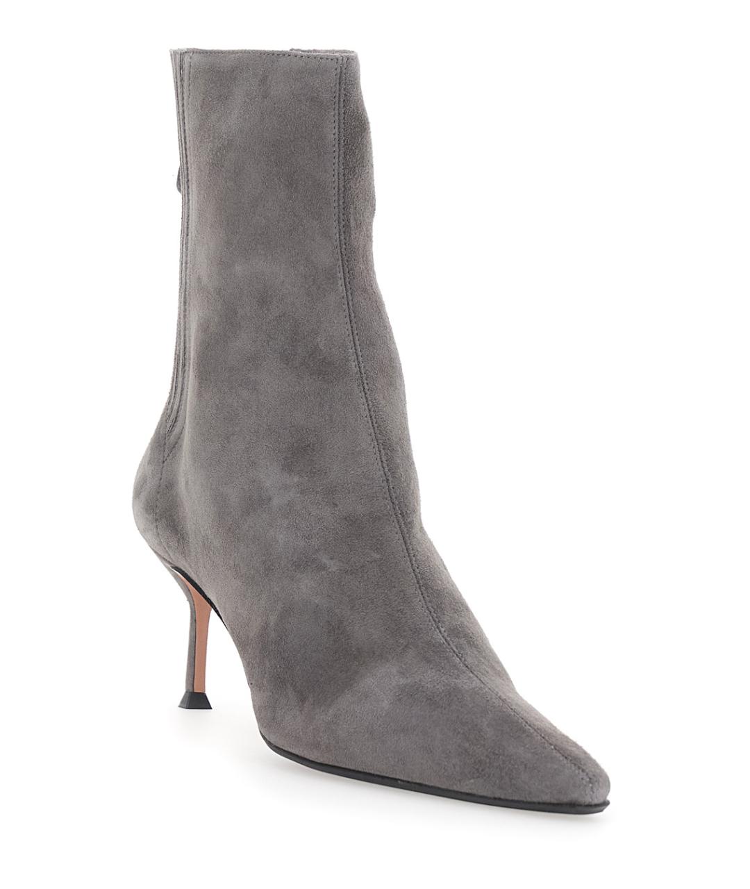 AQUAZZURA Серые замшевые ботильоны, фото 2