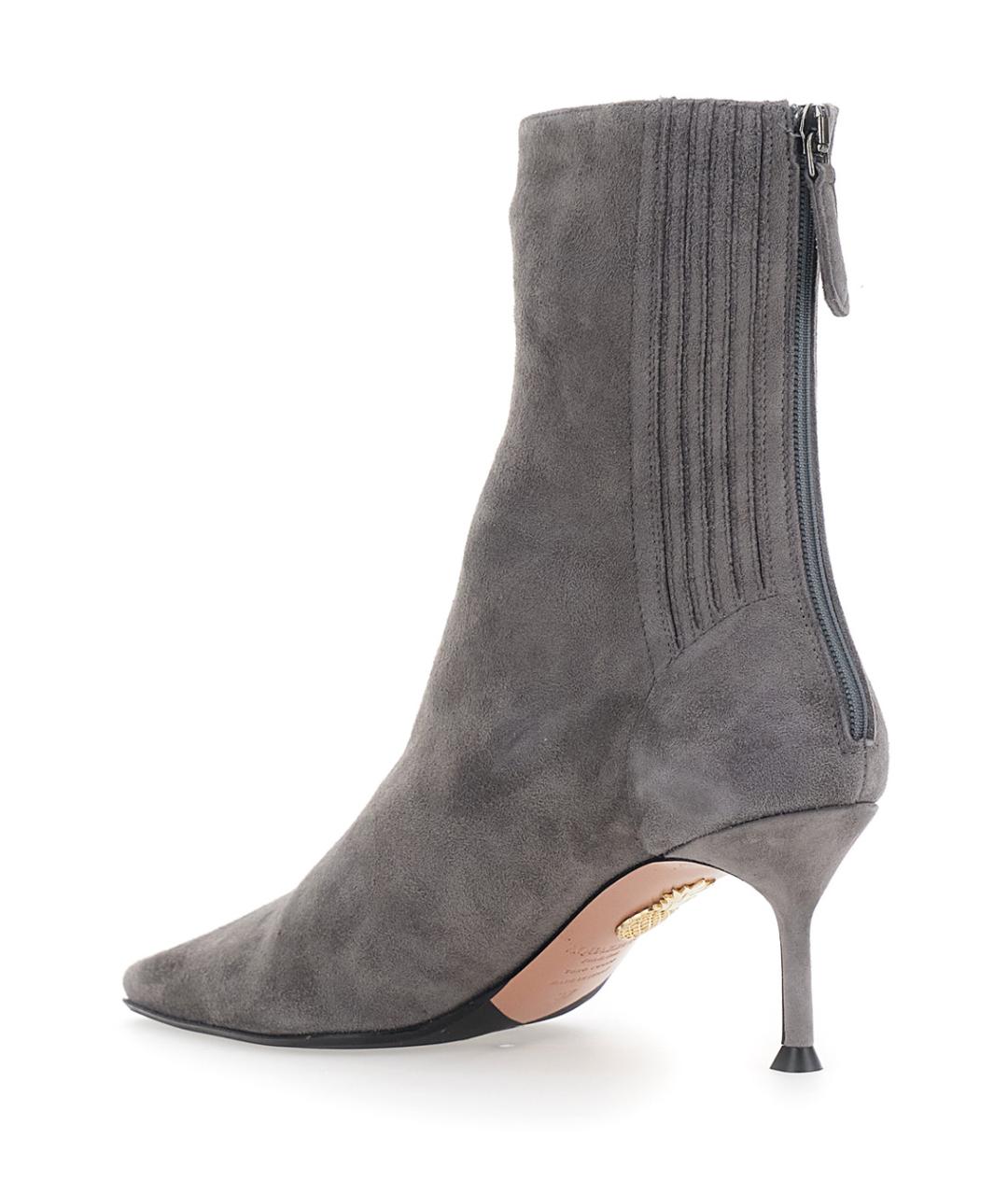 AQUAZZURA Серые замшевые ботильоны, фото 3