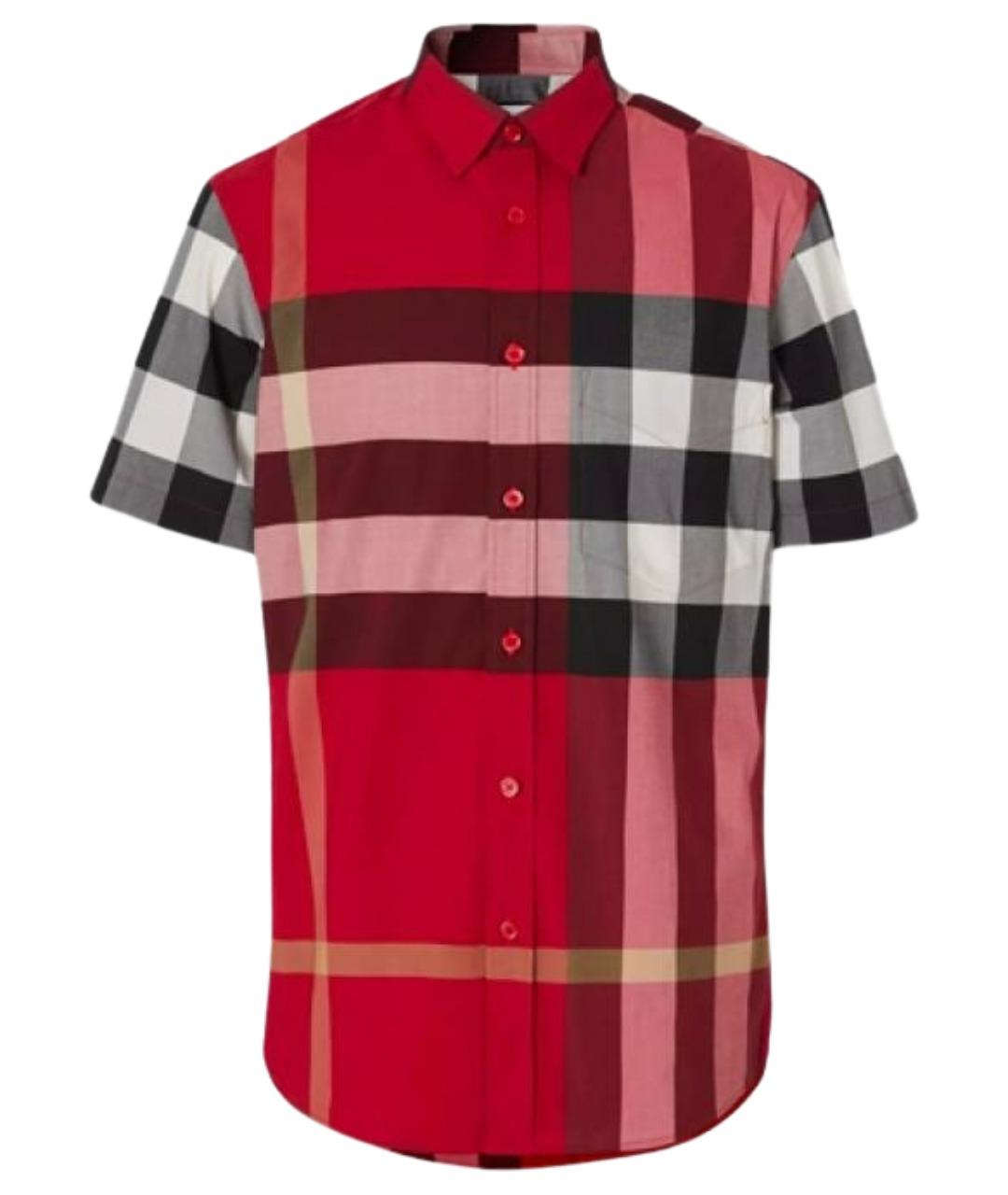 BURBERRY Красная хлопковая кэжуал рубашка, фото 1