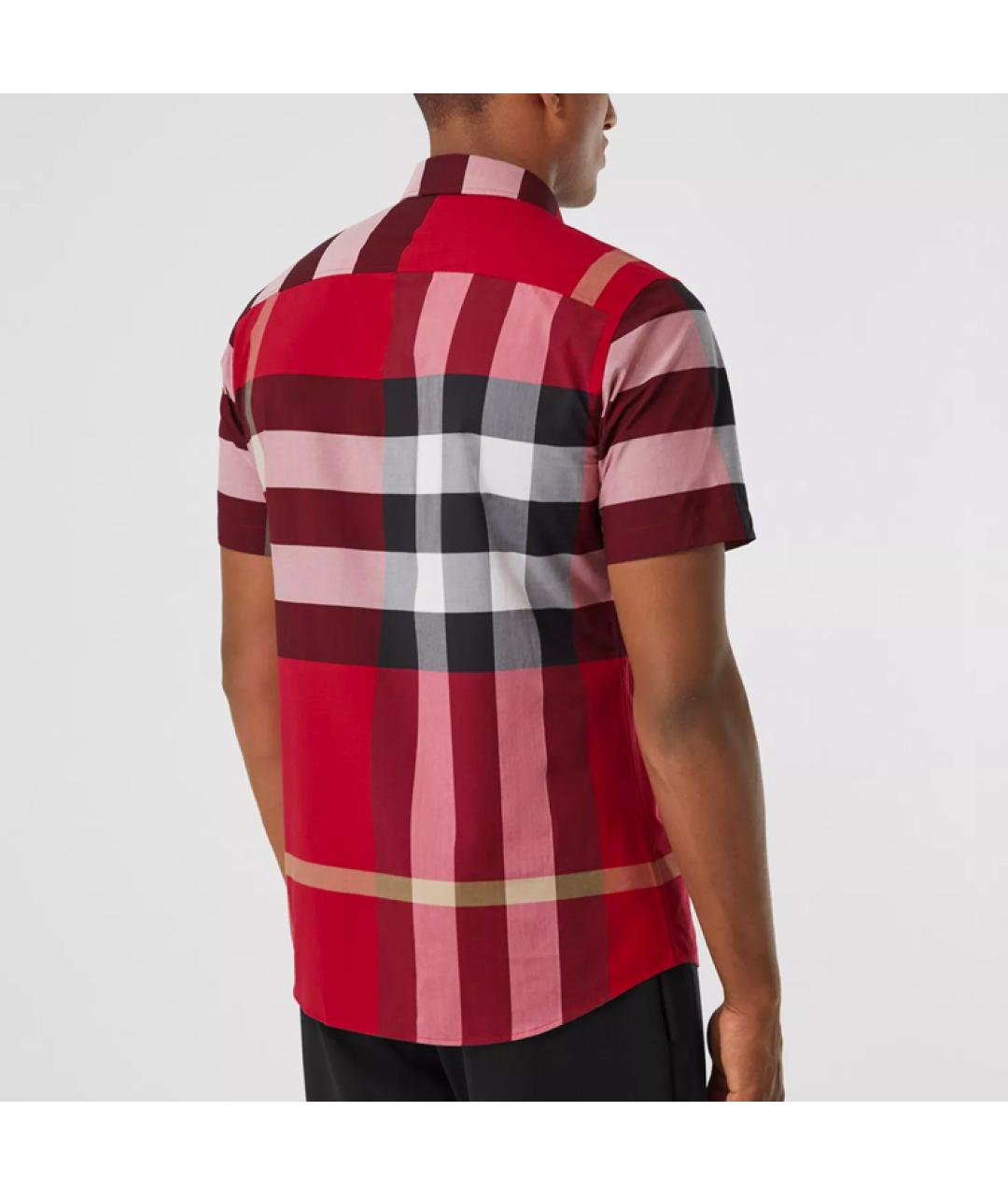 BURBERRY Красная хлопковая кэжуал рубашка, фото 4
