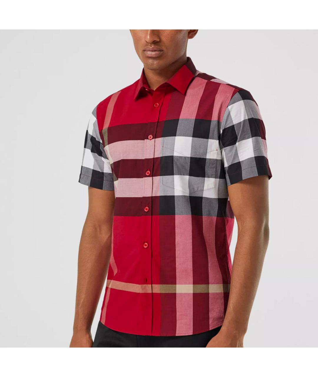 BURBERRY Красная хлопковая кэжуал рубашка, фото 3