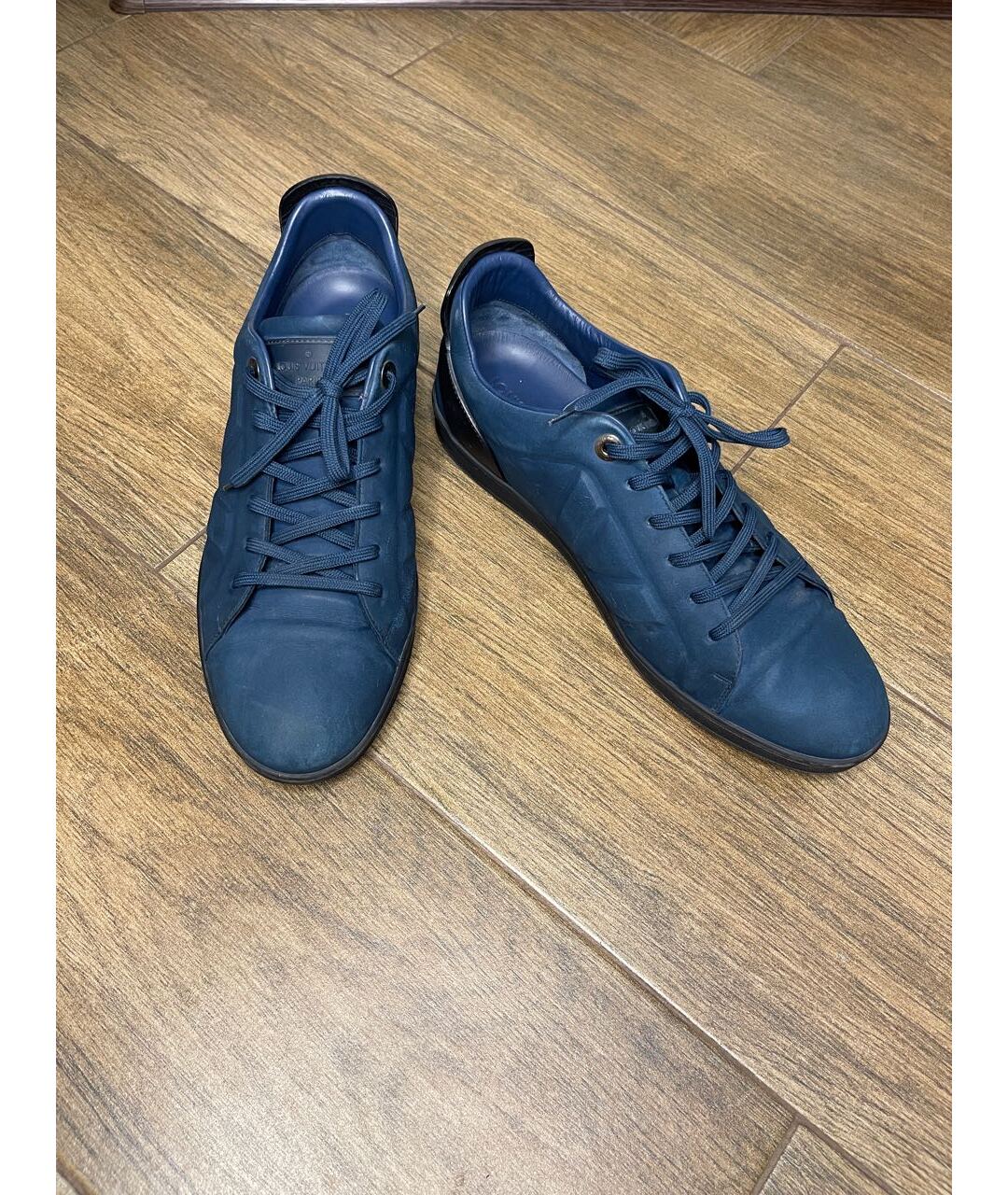 LOUIS VUITTON PRE-OWNED Темно-синие кожаные низкие кроссовки / кеды, фото 2