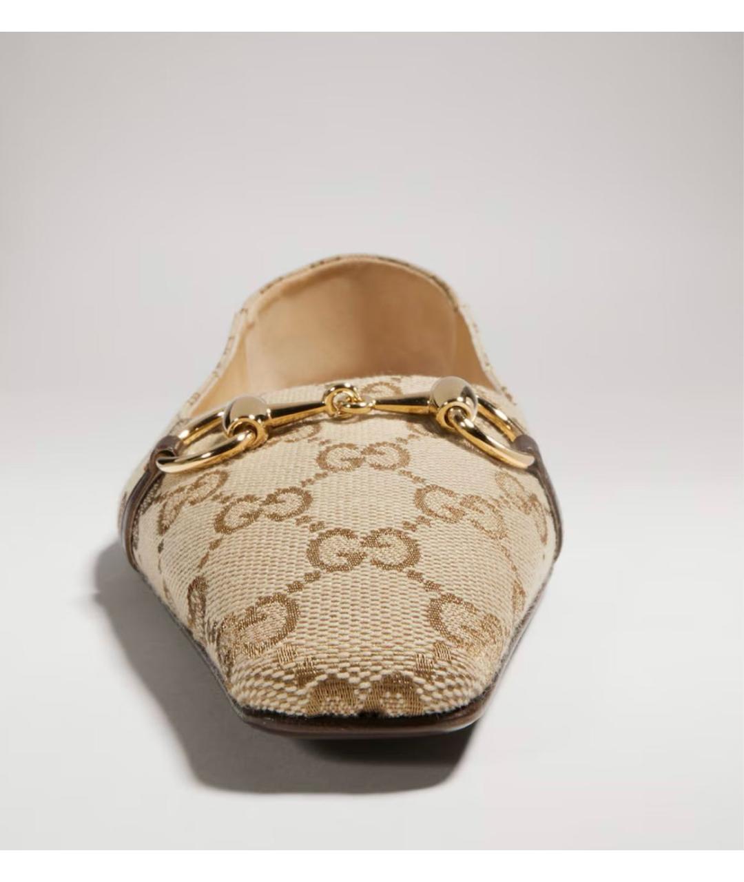 GUCCI Коричневые текстильные балетки, фото 2